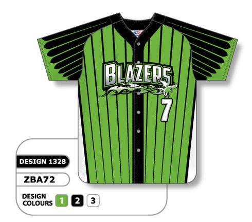 Athletic Knit Custom Sublimated Ladies Full Button Short Sleeve Softball Jersey Design 1328 (ZBA72-1328)