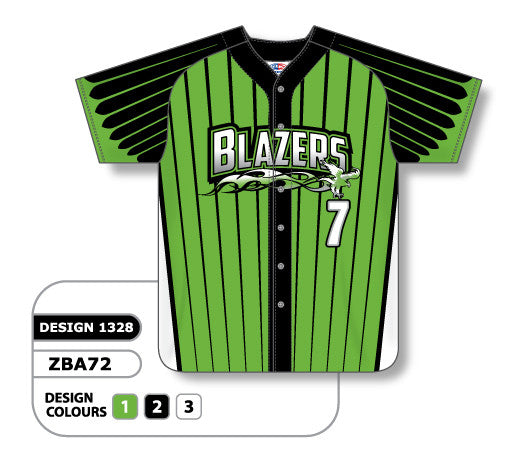 Athletic Knit Custom Sublimated Ladies Full Button Short Sleeve Softball Jersey Design 1328 (ZBA72-1328)