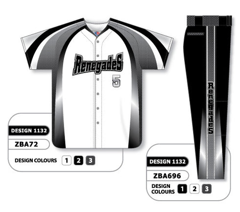 Athletic Knit Custom Sublimated Matching Softball Uniform Set Design 1132 (ZSB72S-1132)