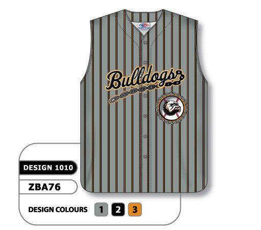 Athletic Knit Custom Sublimated Full Button Sleeveless Baseball Jersey Design 1010 (ZBA76-1010)