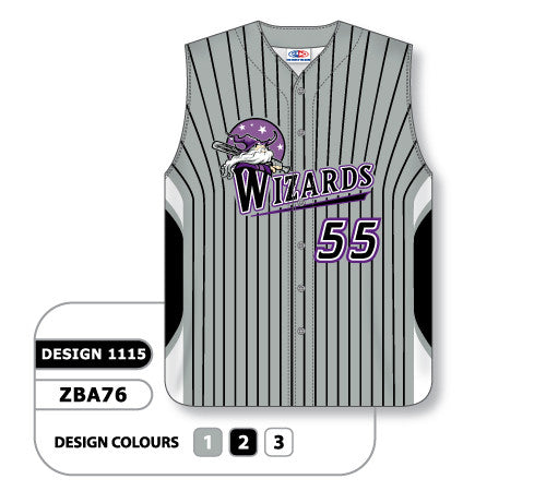 Athletic Knit Custom Sublimated Full Button Sleeveless Softball Jersey Design 1115 (ZSB76-1115)
