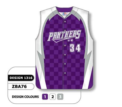 Athletic Knit Custom Sublimated Ladies Full Button Sleeveless Softball Jersey Design 1316 (ZBA76-1316)