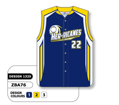 Athletic Knit Custom Sublimated Ladies Full Button Sleeveless Softball Jersey Design 1325 (ZBA76-1325)