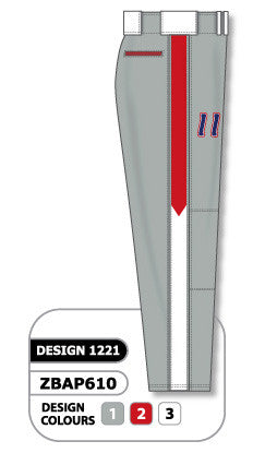 Athletic Knit Custom Sublimated Baseball Pant Design 1221 (ZBAP610-1221)