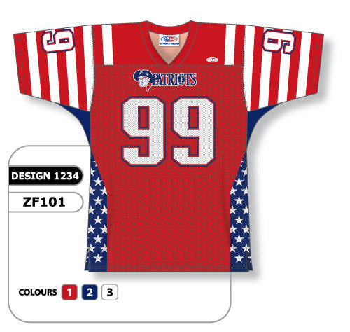 Athletic Knit Custom Sublimated Football Jersey Design 1234 (ZF101-1234)
