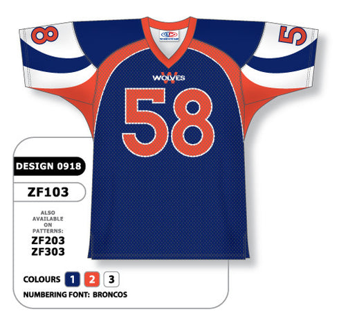 Athletic Knit Custom Sublimated Football Jersey Design 0918 (ZF103-0918)