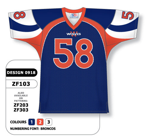 Athletic Knit Custom Sublimated Football Jersey Design 0918 (ZF103-0918)