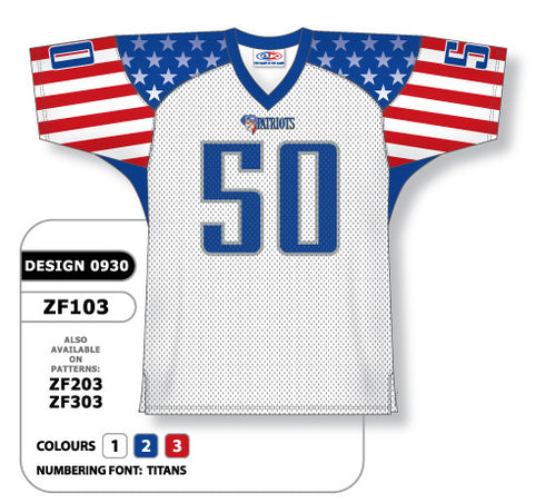 Athletic Knit Custom Sublimated Football Jersey Design 0930 (ZF103-0930)