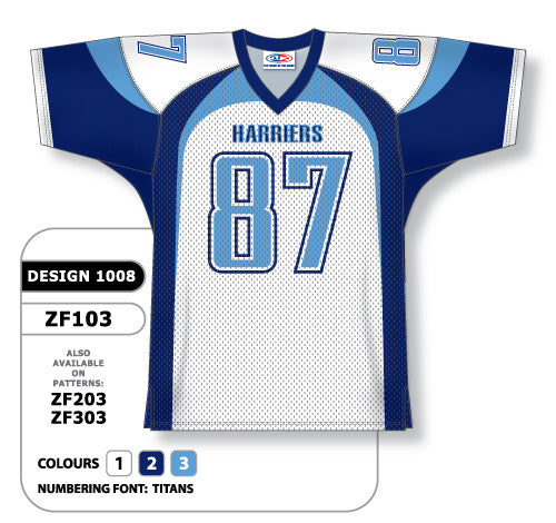 Athletic Knit Custom Sublimated Football Jersey Design 1008 (ZF103-1008)