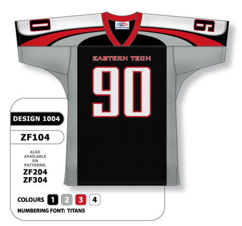 Athletic Knit Custom Sublimated Football Jersey Design 1004 (ZF104-1004)