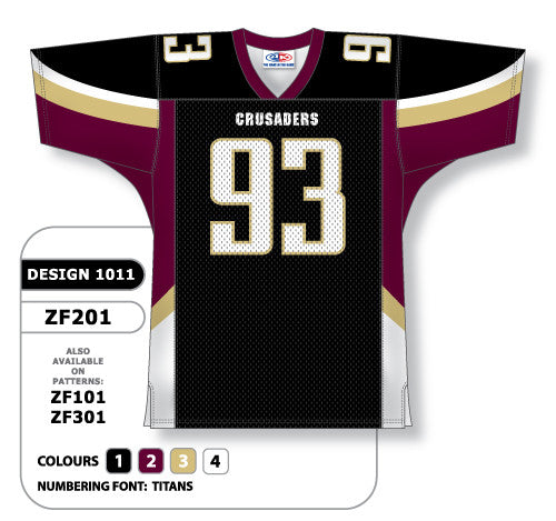 Athletic Knit Custom Sublimated Football Jersey Design 1011 (ZF201-1011)