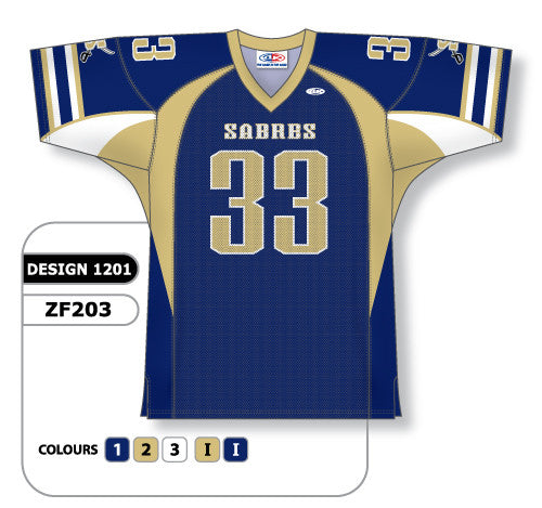 Athletic Knit Custom Sublimated Football Jersey Design 1201 (ZF203-1201)