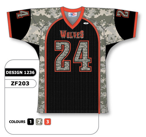 Athletic Knit Custom Sublimated Football Jersey Design 1236 (ZF203-1236)