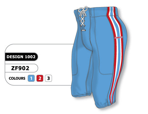 Athletic Knit Custom Sublimated Football Pant Design 1002 (ZF902-1002)