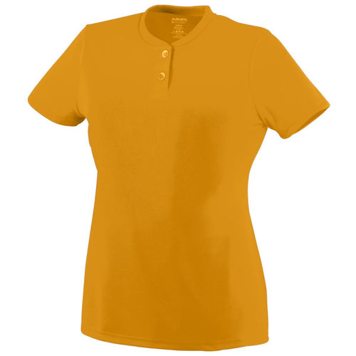 Augusta Sportswear Ladies Wicking Two-Button Jersey (1212-C), Color 'Gold'