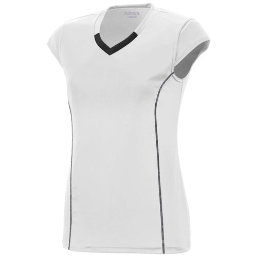 Augusta Sportswear Ladies Blash Jersey (1218), Color 'White/Black'