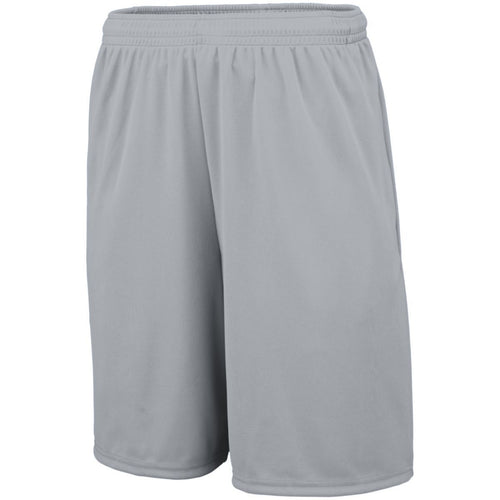 Augusta Sportswear Youth Training Shorts With Pockets (1429), Color 'Silver Grey'