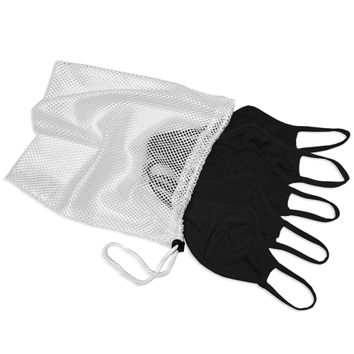 Badger Sport B-Core 3-Ply 5 Masks Pack (5 masks & washable laundry bag) (193500), Color 'Black'