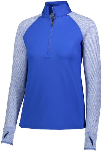 Holloway Ladies Axis 1/2 Zip Pullover (222705-C), Color 'Royal/Royal Heather'