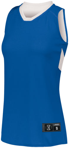 Holloway Ladies Dual-Side Single Ply Basketball Jersey (224378), Color 'Royal/White'