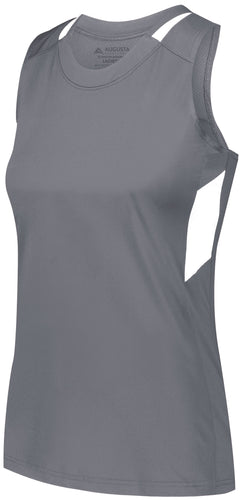 Augusta Sportswear Ladies Crossover Tank (2436), Color 'Graphite/White'