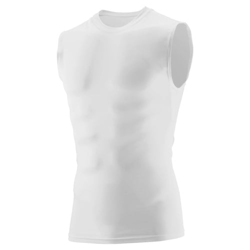 Augusta Sportswear Hyperform Compression Sleeveless Tee (2602), Color 'White'