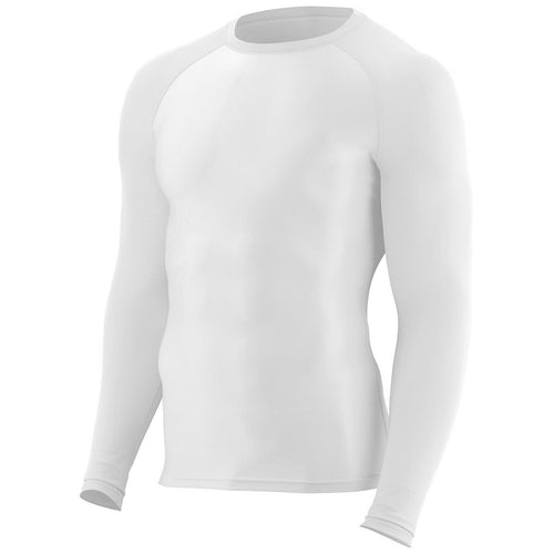 Augusta Sportswear Hyperform Compression Long Sleeve Tee (2604), Color 'White'