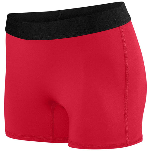 Augusta Sportswear Ladies Hyperform Fitted Shorts (2625), Color 'Red'