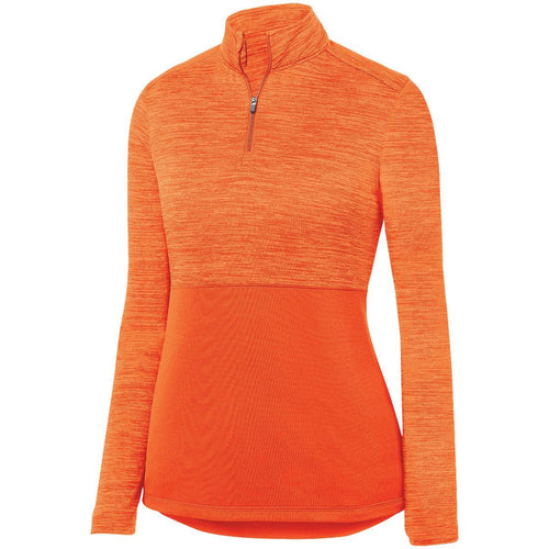 Augusta Sportswear Ladies Shadow Tonal Heather 1/4 Zip Pullover (2909), Color 'Orange'