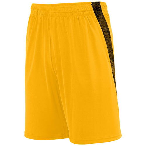 Augusta Sportswear Intensify Black Heather Training Shorts (2960-C), Color 'Gold'