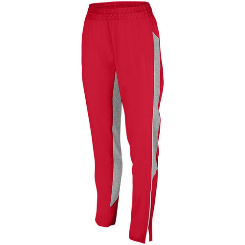 Augusta Sportswear Ladies Preeminent Tapered Pant (3307-C), Color 'Red/Graphite Heather'