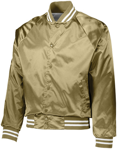 Augusta Sportswear Satin Baseball Jacket/Striped Trim