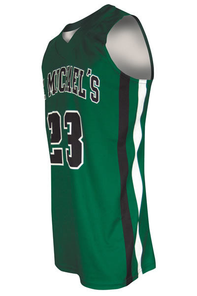 Sprinklecart Polyester Basketball Jersey Apparel - Green Blue Color Pattern