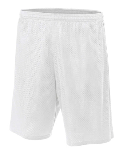 A4 7" Lined Tricot Mesh Shorts, Sizes 2XL-4XL (N5293), Color 'White'