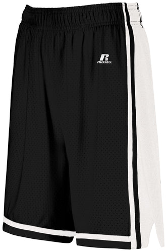 Russell Athletic Ladies Legacy Basketball Shorts (4B2VTX), Color 'Black/White'