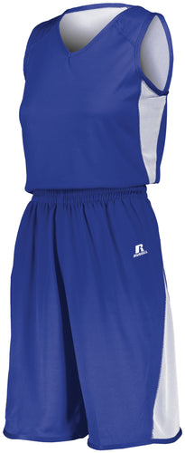 Russell Athletic Ladies Undivided Single Ply Reversible Jersey (5R5DLX), Color 'Royal/White'