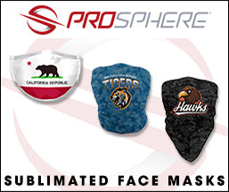 Prosphere Custom Sublimated 1-Ply, 3-Ply Masks, Performance Activity Masks and Face Guards