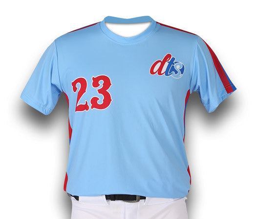 EXPOS Baseball Sublimated Sleeveless Jersey Mens Blue (Fade) EXPOS Baseball Sublimated Sleeveless Jersey Mens Blue (Fade)