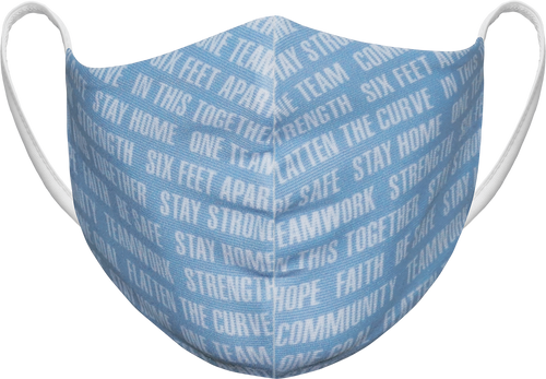 Athletic Knit Reusable Sublimated Fabric Face Mask (AKFM-1109), Color 'Unity - One Team…One Goal'