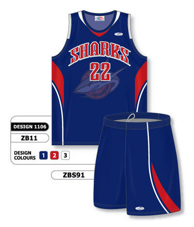 Athletic Knit Custom Sublimated Matching Basketball Uniform Set Design 1106 (ZB11S-1106)