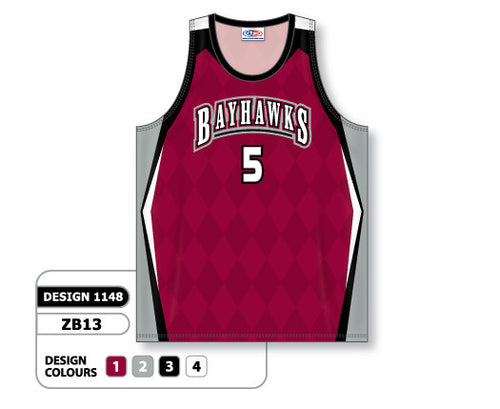 Athletic Knit Custom Sublimated Basketball Jersey Design 1148 (ZB13-1148)