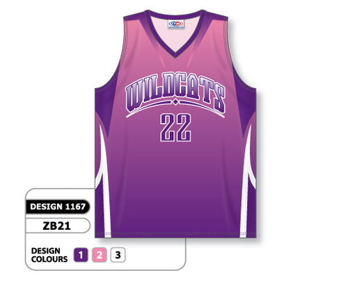 Athletic Knit Custom Sublimated Basketball Jersey Design 1167 (ZB21-1167)