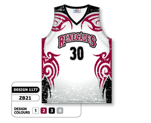 Athletic Knit Custom Sublimated Basketball Jersey Design 1177 (ZB21-1177)