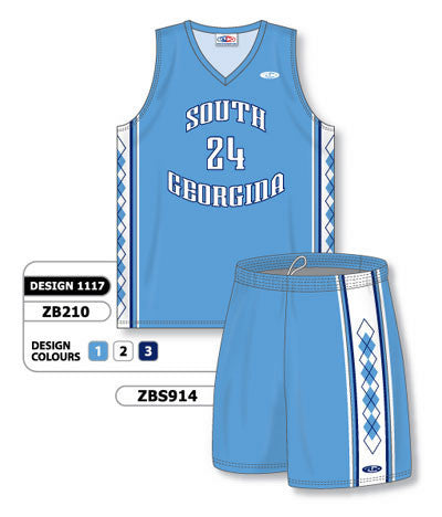 Athletic Knit Custom Sublimated Matching Basketball Uniform Set Design 1117 (ZB210S-1117)