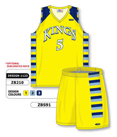 Athletic Knit Custom Sublimated Matching Basketball Uniform Set Design 1123 (ZB210S-1123)