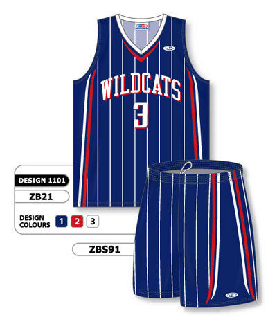 Athletic Knit Custom Sublimated Matching Basketball Uniform Set Design 1101 (ZB21S-1101)