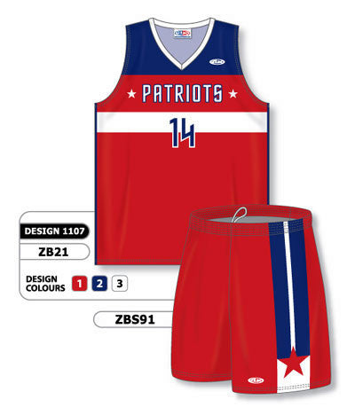 Athletic Knit Custom Sublimated Matching Basketball Uniform Set Design 1107 (ZB21S-1107)