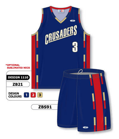 Athletic Knit Custom Sublimated Matching Basketball Uniform Set Design 1110 (ZB21S-1110)
