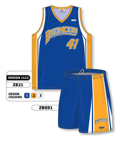 Athletic Knit Custom Sublimated Matching Basketball Uniform Set Design 1112 (ZB21S-1112)