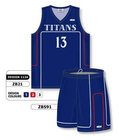 Athletic Knit Custom Sublimated Matching Basketball Uniform Set Design 1124 (ZB21S-1124)
